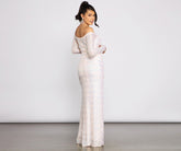 Robe formelle à sequins irisés à épaules dénudées Gracie